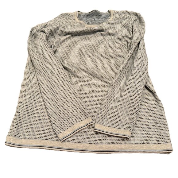 Ermenegildo Zegna Cotton Light Blue Grey Crew Neck Sweater Mens 54/XL ITALY - Picture 5 of 9